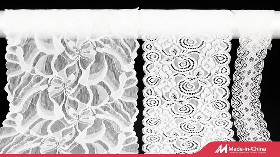 High Quality Dress Hem Accessories Garment Embroidery Elastic Lace Wave Embroidery Lace